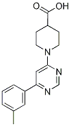 1-[6-(3-甲基苯基)嘧啶-4-基]哌啶-4-羧酸 结构式