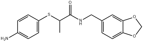 2-((4-氨基苯基)硫代)-N-(苯并[D][1,3]二氧戊环-5-基甲基)丙酰胺 结构式