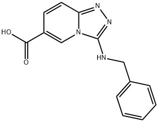 3-(苄基氨基)-[1,2,4]三唑并[4,3-A]吡啶-6-羧酸 结构式