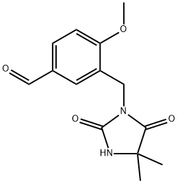 3-[(4,4-二甲基-2,5-二氧代咪唑啉-1-基)甲基]-4-甲氧基苯甲醛 结构式