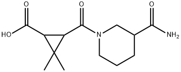 3-{[3-(aminocarbonyl)piperidin-1-yl]carbonyl}-2,2-dimethylcyclopropanecarboxylic acid 结构式
