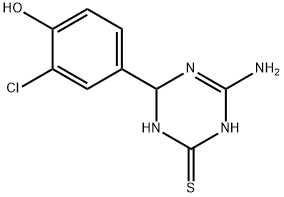 4-(4-amino-6-mercapto-1,2-dihydro-1,3,5-triazin-2-yl)-2-chlorophenol 结构式