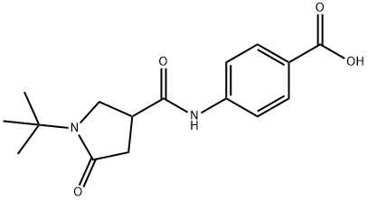 4-(1-(叔丁基)-5-氧代吡咯烷-3-甲酰胺基)苯甲酸 结构式