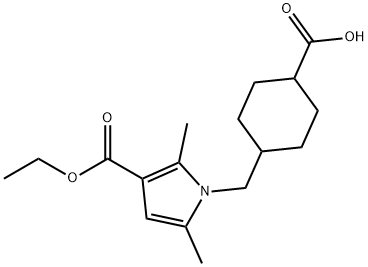 4-{[3-(乙氧羰基)-2,5-二甲基-1H-吡咯-1-基]甲基}环己烷羧酸 结构式