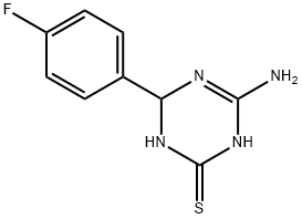 4-amino-6-(4-fluorophenyl)-1,6-dihydro-1,3,5-triazine-2-thiol 结构式