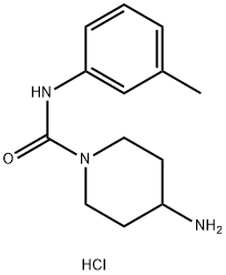 4-氨基-N-(间甲苯基)哌啶-1-甲酰胺盐酸盐 结构式