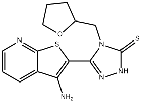 5-(3-氨基噻吩并[2,3-B]吡啶-2-基)-4-((四氢呋喃-2-基)甲基)-4H-1,2,4-三唑-3-硫醇 结构式