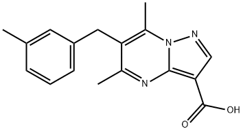 5,7-二甲基-6-(3-甲苄基)吡唑[1,5-A]嘧啶-3-羧酸 结构式