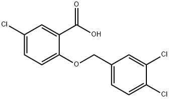 5-氯-2-(3,4-二氯苄基)氧基-苯甲酸 结构式