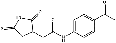N-(4-acetylphenyl)-2-(2-mercapto-4-oxo-4,5-dihydro-1,3-thiazol-5-yl)acetamide 结构式