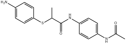 N-[4-(acetylamino)phenyl]-2-[(4-aminophenyl)thio]propanamide 结构式