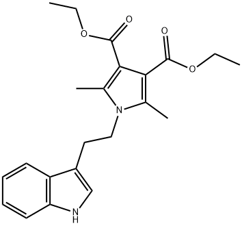 1-[2-(1H-吲哚-3-基)乙基]-2,5-二甲基-吡咯-3,4-二羧酸二乙酯 结构式