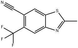 2-Methyl-5-(trifluoromethyl)-1,3-benzothiazole-6-carbonitrile 结构式