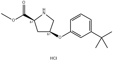 Methyl (2S,4S)-4-[3-(tert-butyl)phenoxy]-2-pyrrolidinecarboxylate hydrochloride 结构式