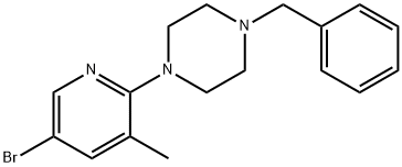 1-Benzyl-4-(5-bromo-3-methyl-2-pyridinyl)-piperazine 结构式