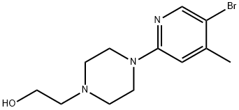 2-[4-(5-Bromo-4-methyl-2-pyridinyl)-1-piperazinyl]-1-ethanol 结构式