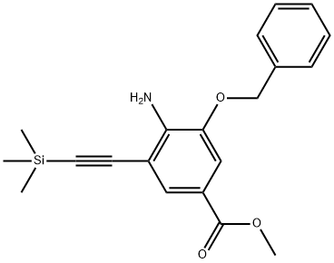 METHYL 4-AMINO-3-(BENZYLOXY)-5-[2-(TRIMETHYLSILYL)ETHYNYL]BENZENECARBOXYLATE 结构式