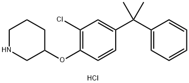 3-[2-Chloro-4-(1-methyl-1-phenylethyl)phenoxy]-piperidine hydrochloride 结构式