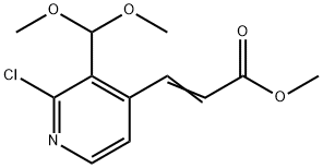 (E)-3-(2-氯-3-(二甲氧基甲基)吡啶-4-基)丙烯酸甲酯 结构式