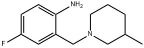 4-Fluoro-2-[(3-methyl-1-piperidinyl)methyl]aniline 结构式