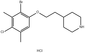 4-[2-(2-Bromo-4-chloro-3,5-dimethylphenoxy)ethyl]-piperidine hydrochloride 结构式