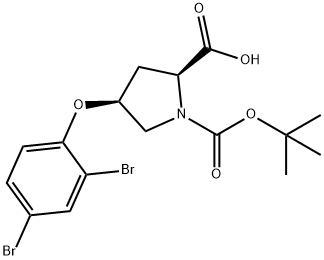 (2S,4S)-1-(tert-Butoxycarbonyl)-4-(2,4-dibromophenoxy)-2-pyrrolidinecarboxylic acid 结构式