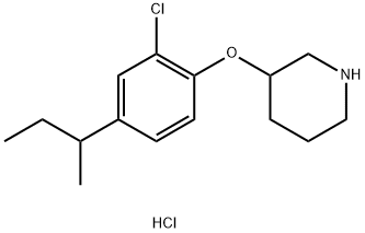 3-[4-(sec-Butyl)-2-chlorophenoxy]piperidinehydrochloride 结构式