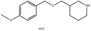 3-{[(4-Methoxybenzyl)oxy]methyl}piperidinehydrochloride 结构式