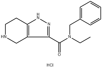 N-Benzyl-N-ethyl-4,5,6,7-tetrahydro-1H-pyrazolo-[4,3-c]pyridine-3-carboxamide hydrochloride 结构式