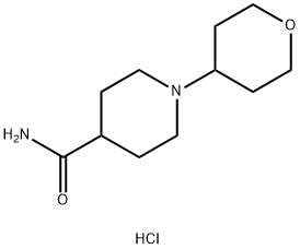 1-(四氢-2H-吡喃-4-基)哌啶-4-甲酰胺盐酸盐 结构式