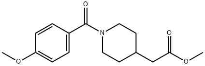 [1-(4-甲氧苯甲酰基)哌啶-4-基]乙酸甲酯 结构式