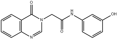 N-(3-羟苯基)-2-(4-氧代喹唑啉-3-基)乙酰胺 结构式