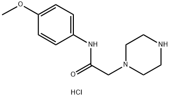 N-(4-甲氧苯基)-2-哌嗪-1-基乙酰胺二盐酸盐 结构式