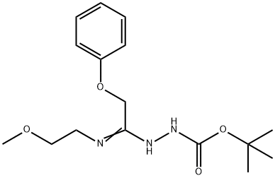 N'-[1-(2-Methoxyethylamino)-2-phenoxyethylidene] hydrazinecarboxylic acid tert-butyl ester 结构式