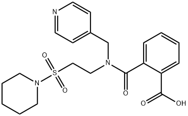 2-(2-哌啶子基磺酰基乙基-(4-吡啶基甲基)氨基甲酰)苯甲酸 结构式