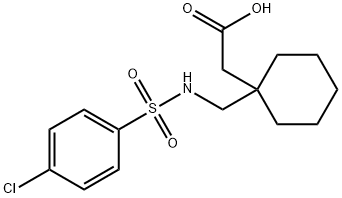 2-[1-[[(4-氯苯基)磺酰基氨基]甲基]环己基]乙酸 结构式