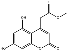 2-(5,7-二羟基-2-氧代-苯并吡喃-4-基)乙酸甲酯 结构式