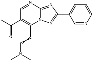 1-{7-[(E)-2-(二甲基氨基)乙烯基]-2-吡啶-3-基[1,2,4]三唑并[1,5-A]嘧啶-6-基}乙酮 结构式