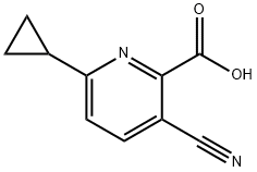 3-Cyano-6-cyclopropyl-2-pyridinecarboxylic acid 结构式