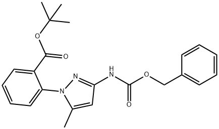 tert-Butyl 2-(3-{[(benzyloxy)carbonyl]amino}-5-methyl-1H-pyrazol-1-yl)benzoate 结构式