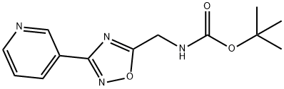 5-(tert-Butyloxycarbonyamino)methyl-3-pyridin-3-yl-[1,2,4]oxadiazole 结构式