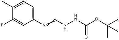 2-((3-氟-4-甲基苯基)(亚氨基)甲基)肼-1-羧酸叔丁酯 结构式
