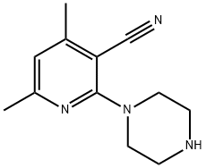 4,6-Dimethyl-2-pipeazin-1-ylnicotinonitrile 结构式