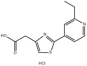 [2-(2-乙基吡啶-4-基)-1,3-噻唑-4-基]乙酸盐酸盐 结构式