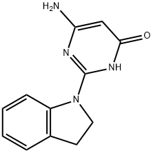 6-氨基-2-(2,3-二氢-吲哚-1-基)-3H-嘧啶-4-酮 结构式