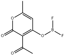 3-乙酰基-6-甲基-2-氧代-2H-吡喃-4-基二氟代硼酸酯 结构式