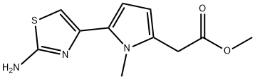 2-(5-(2-氨基噻唑-4-基)-1-甲基-1H-吡咯-2-基)乙酸甲酯 结构式