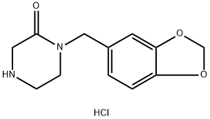 1-(1,3-苯并二唑-5-基甲基)哌嗪-2-酮盐酸盐 结构式