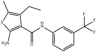 2-氨基-4-乙基-5-甲基-N-[3-(三氟甲基)苯基]噻吩-3-甲酰胺 结构式