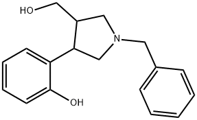 2-[1-benzyl-4-(hydroxymethyl)tetrahydro-1H-pyrrol-3-yl]benzenol 结构式
